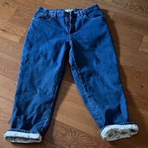 L.L. Bean Blue Denim Pants with Floral Lining 35w and 30L
